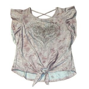Girl’s Bejeweled Top, Pink, Medium